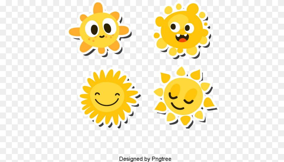 Beautiful Cool Cartoon Lovely Hand Painted Sun Sun Cute Photoshop, Plant, Daisy, Flower, Animal Free Transparent Png