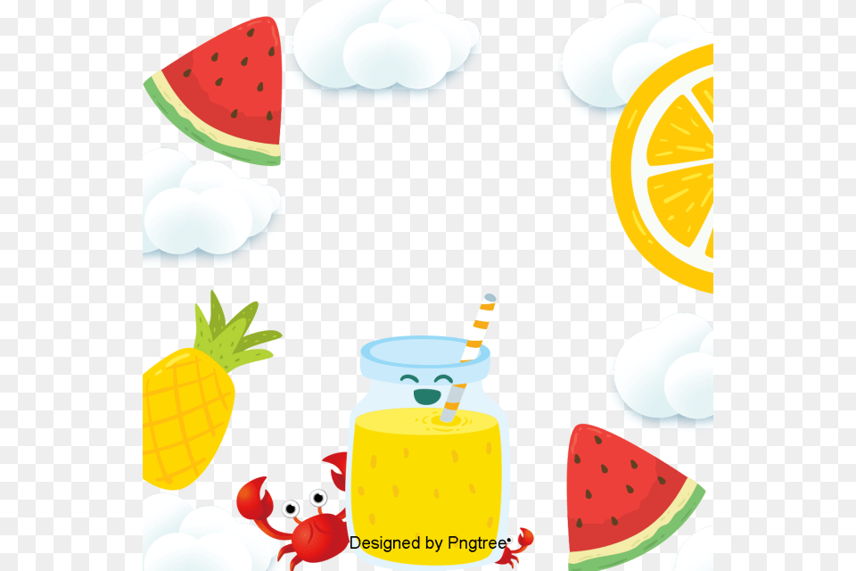 Beautiful Cool Cartoon Summer Drinks Holiday Background Cartoon, Beverage, Juice, Food, Fruit Free Transparent Png
