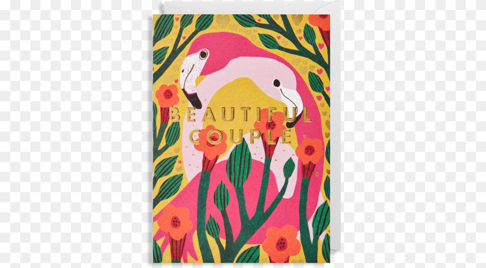 Beautiful Couple Flamingo Greeting Card Greeting Card, Art, Modern Art, Graphics, Painting Free Png Download