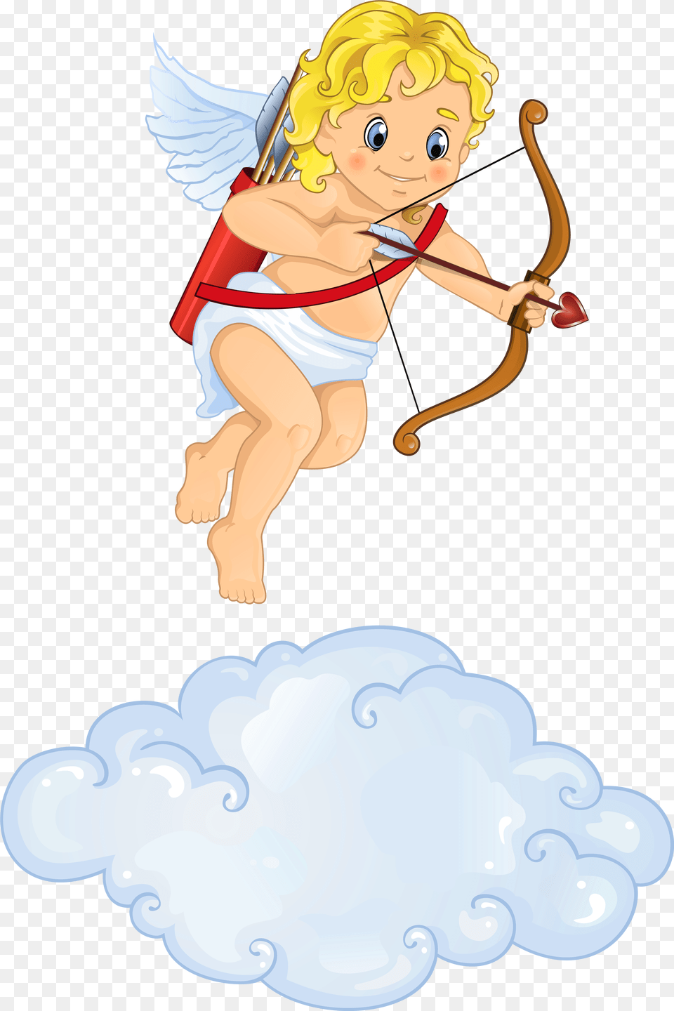 Beautiful Cupid Cupid On A Cloud, Baby, Person, Face, Head Free Transparent Png