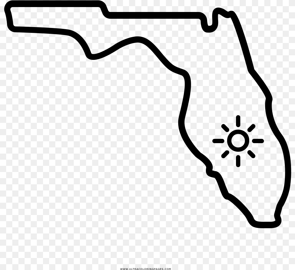 Beautiful Design Ideas Florida Coloring Pages, Gray Png