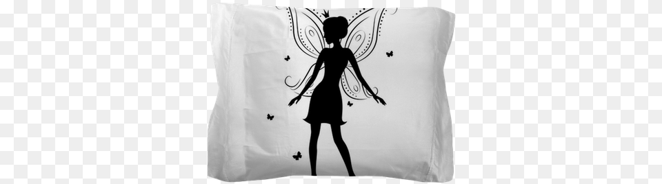 Beautiful Fairy Silhouette On A White Background Fairy Silhouette White Background, Home Decor, Cushion, Person, Girl Free Png