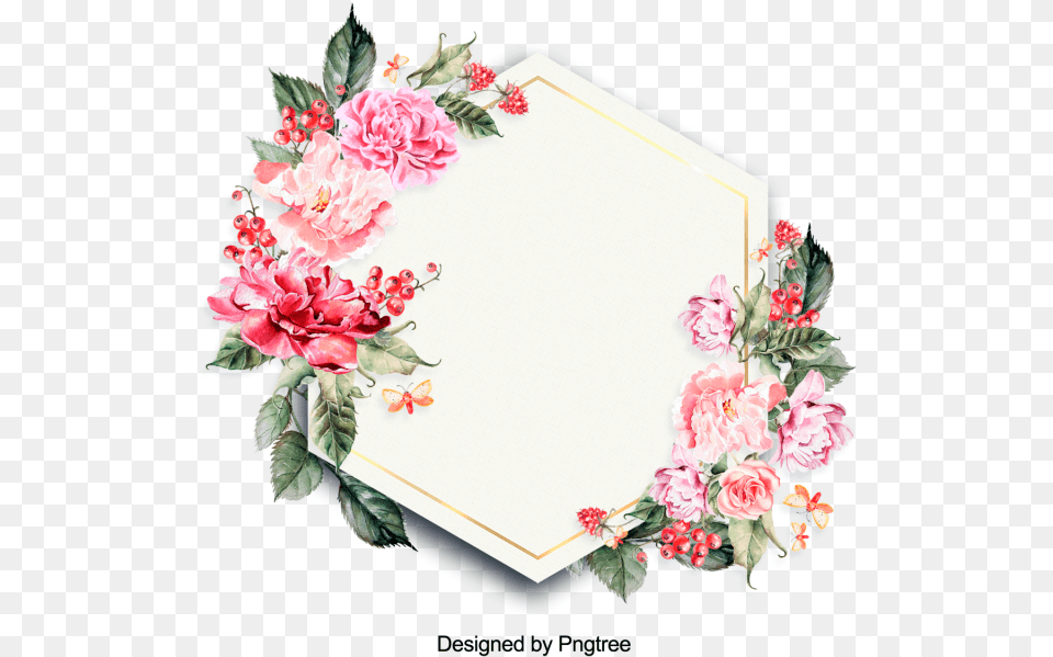 Beautiful Flowers And Leaves Painting Flower Border, Plant, Rose, Pattern, Graphics Free Png