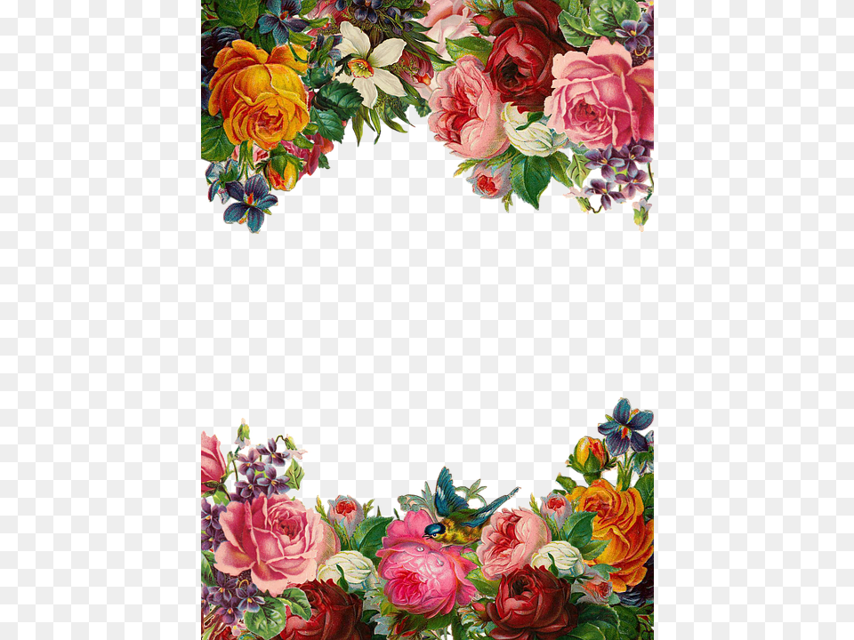 Beautiful Flowers Border, Art, Floral Design, Flower, Graphics Png Image