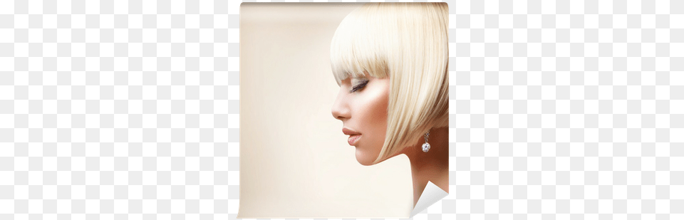 Beautiful Girl With Healthy Short Hair Wall Mural Hair Salon Facebook Ad, Woman, Adult, Blonde, Person Free Png