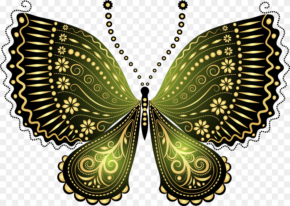 Beautiful Green Decorative Butterfly Beautiful Butterfly Images, Pattern, Art, Graphics, Accessories Png
