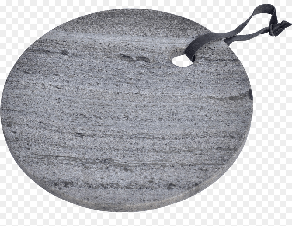 Beautiful Grey Marble Cutting Board Round With Leather Strap Png