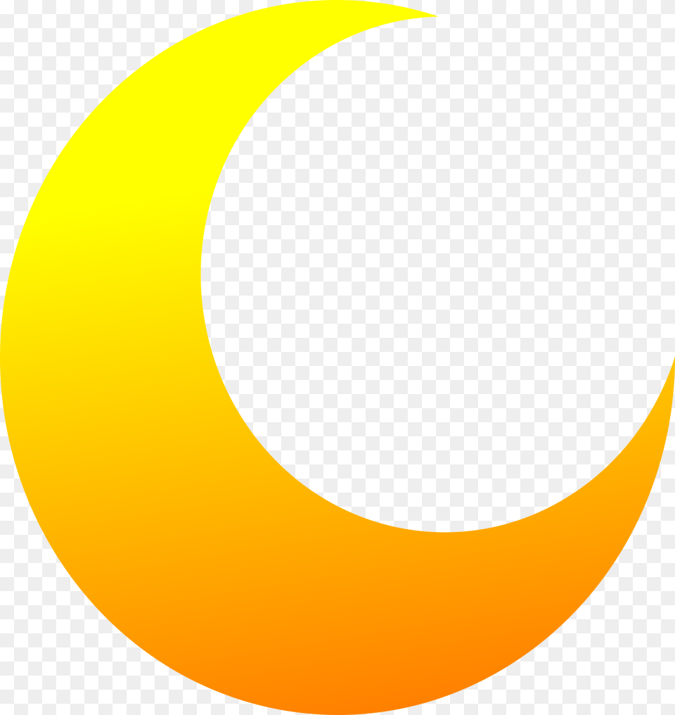 Beautiful Half Circle Clip Art Medium Size Yellow Half Moon, Nature, Night, Outdoors, Astronomy Png Image