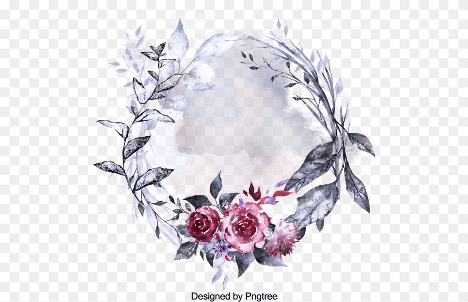 Beautiful Hand Paint Watercolor Frame Flower Flowers Transparent Background Floral Wreath, Art, Graphics, Plant, Rose Free Png Download