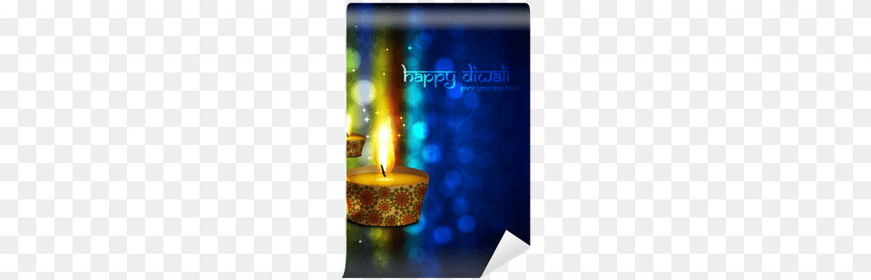 Beautiful Happy Diwali Greeting Card Blue Colorful Wall, Lighting Png