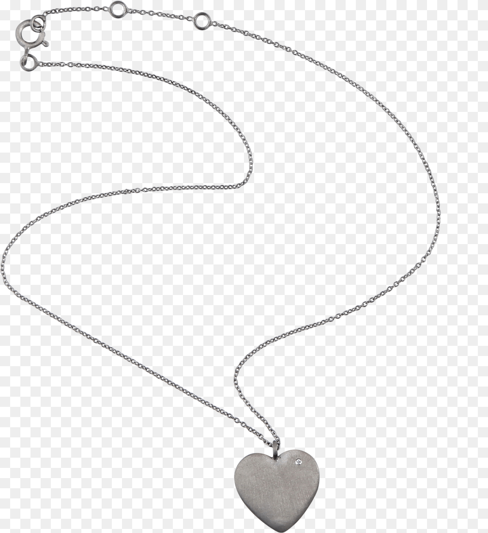 Beautiful Heart Necklace With A White Topaz In Black Heart, Accessories, Jewelry Free Png Download