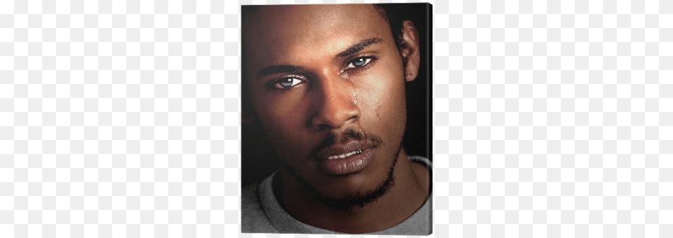 Beautiful Image Of A Young Black Man Crying Canvas Tears For Love Book, Adult, Face, Head, Male Free Png
