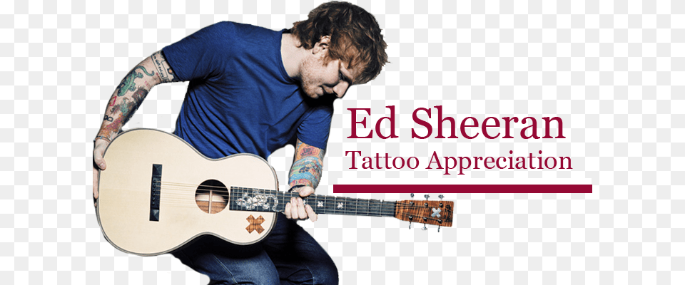 Beautiful Ink Ed Sheeran En Hd, Guitar, Musical Instrument, Adult, Man Png