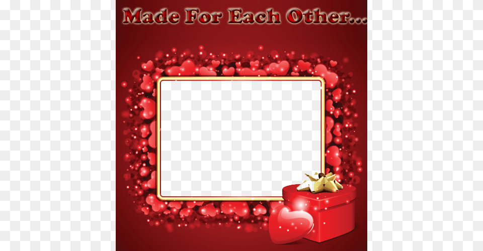 Beautiful Love Frame With Red Hearts And Your Photo Love Frame, Envelope, Greeting Card, Mail, White Board Free Png Download