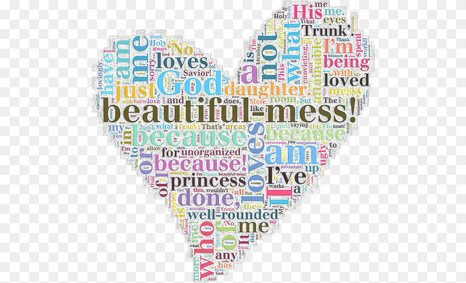 Beautiful Mess Word Art I Am Important I Am A Princess Am A Beautiful Mess, Collage, Heart, Pattern, Graphics Free Transparent Png