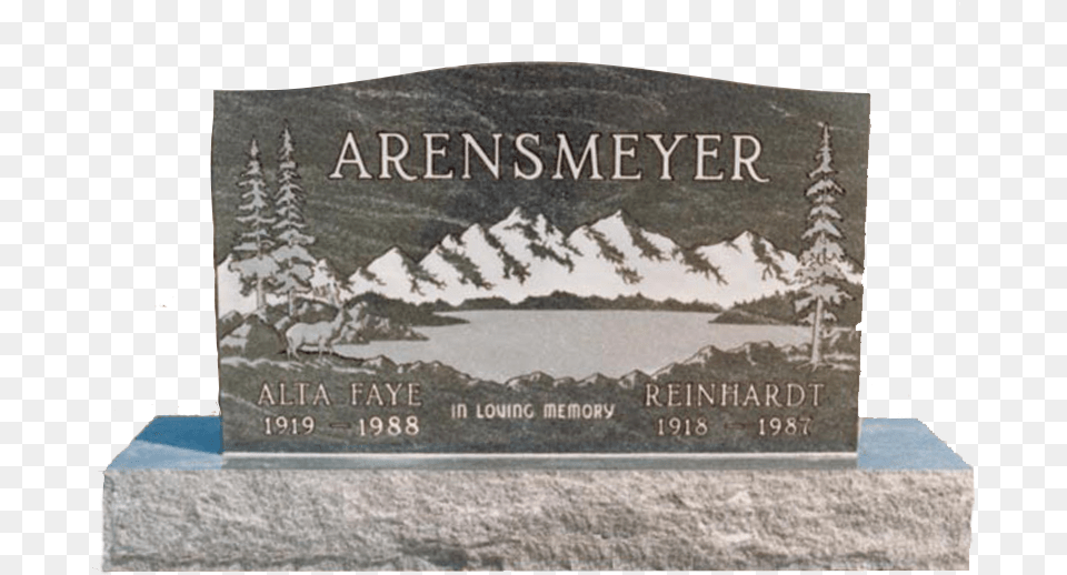 Beautiful Montana Art On A Gravestone Commemorative Plaque, Tomb Free Png Download