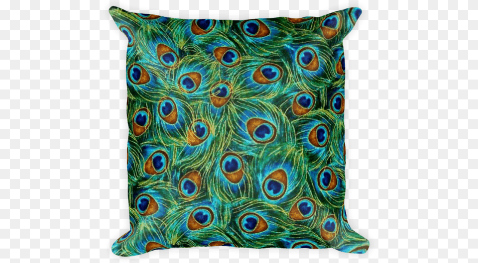Beautiful Peacock Feather Square Pillow Timeless Treasures Peacock, Cushion, Home Decor, Animal, Bird Png