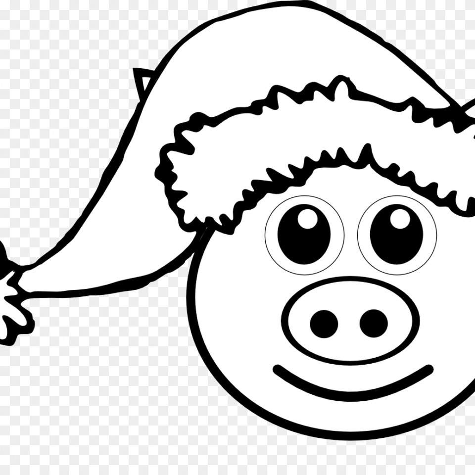 Beautiful Pig Face Coloring Pages For Kids Peppa Games Christmas Pig Color Page, Stencil, Baby, Person, Head Free Transparent Png
