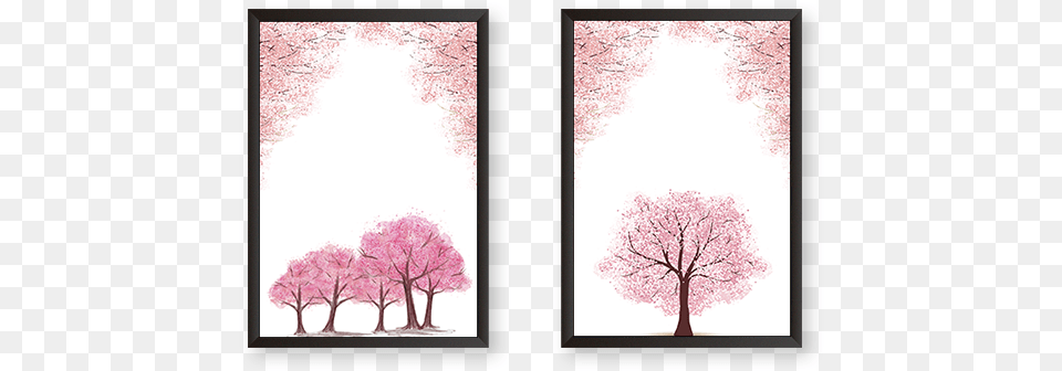 Beautiful Pink Trees Cherry Blossom, Flower, Plant, Art, Tree Free Png Download