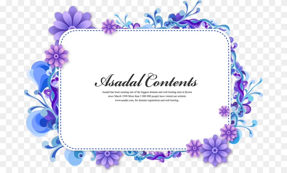 Beautiful Purple Flower Border Cartoon High Flower Frame, Text, Plant Png Image