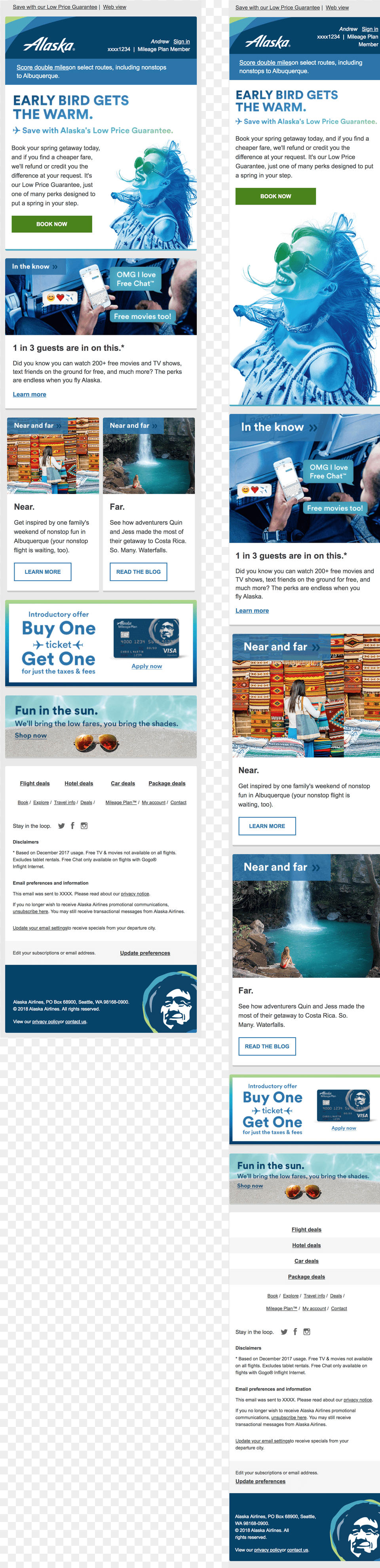 Beautiful Responsive Email From Alaska Airlines Online Advertising Png Image