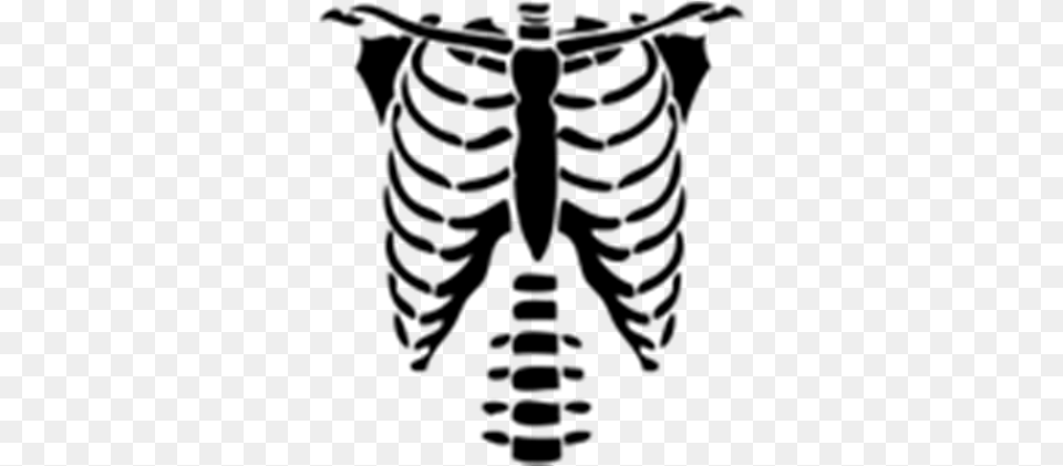 Beautiful Rib Cage Cartoon Skeleton Torso Halloween, Gray Free Png