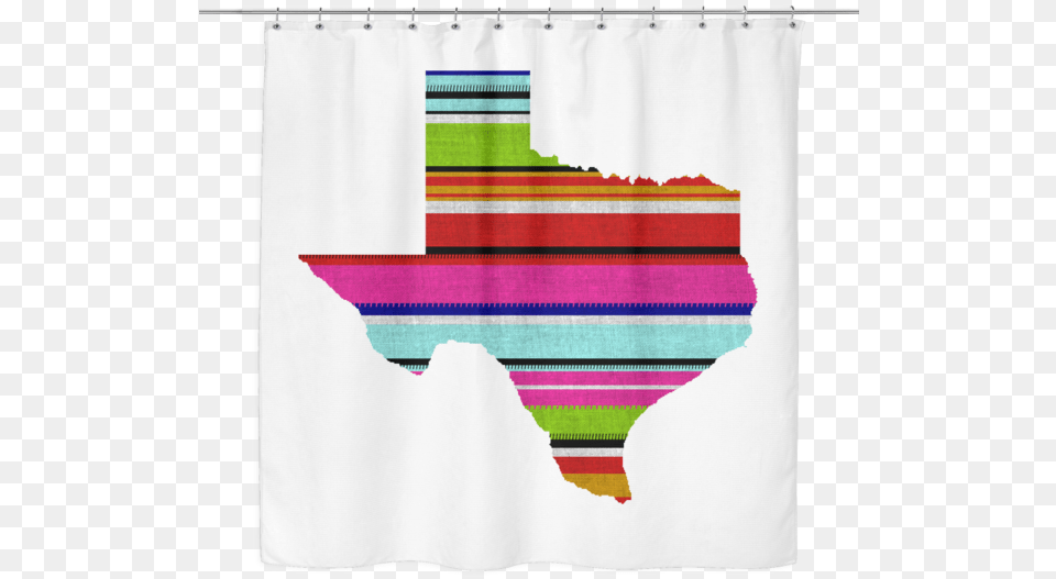 Beautiful Serape Print In The Shape Of Texas Texas Flag Lone Star Fabric Shower Curtain, Shower Curtain Free Png Download