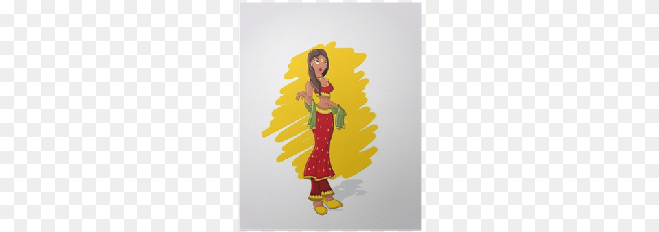 Beautiful Sexy Brunet Cartoon Indian Woman Poster Mujer Con Mandil Dibujo, Adult, Person, Female, Dancing Png