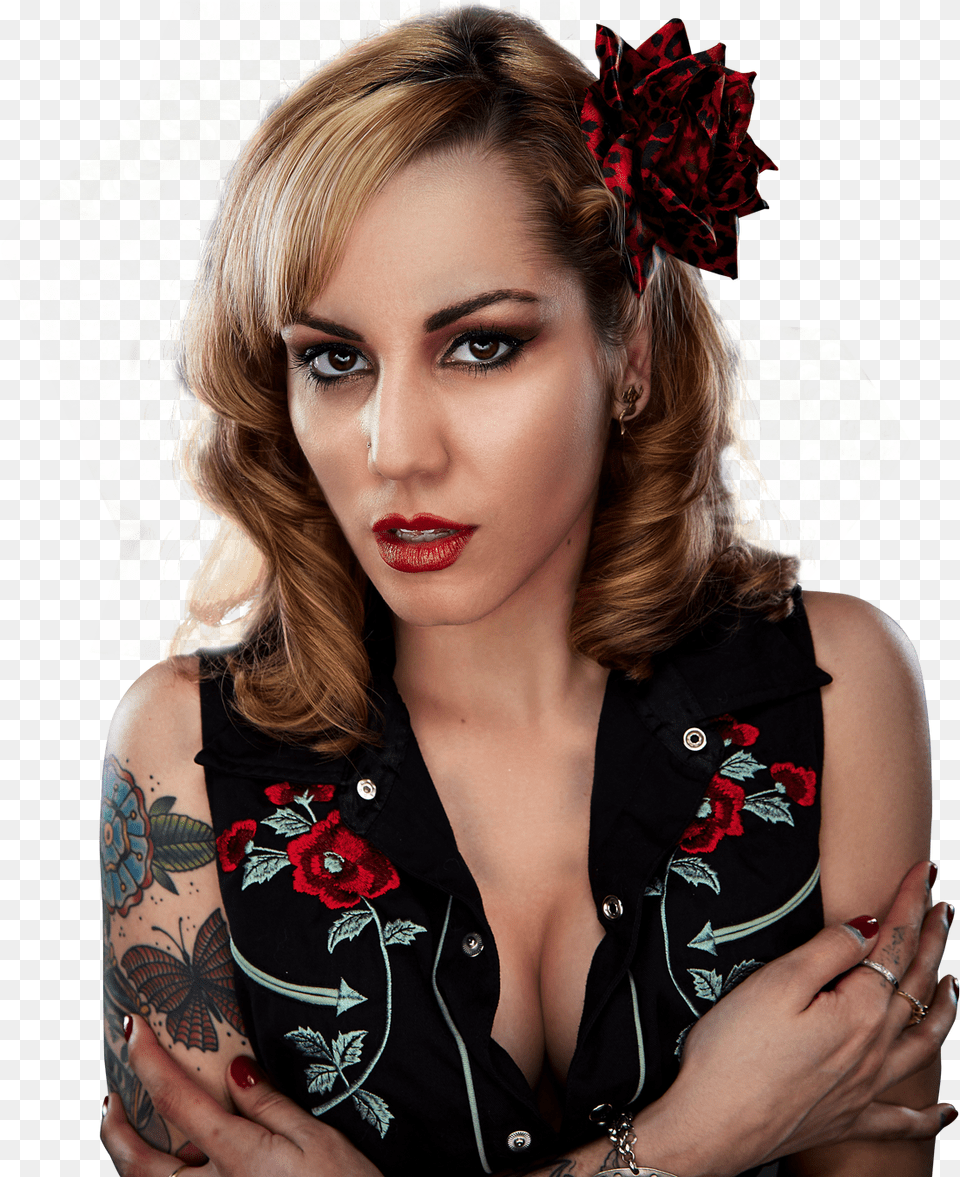 Beautiful Sexy Woman With Makeup Image Girl, Tattoo, Skin, Portrait, Photography Free Png