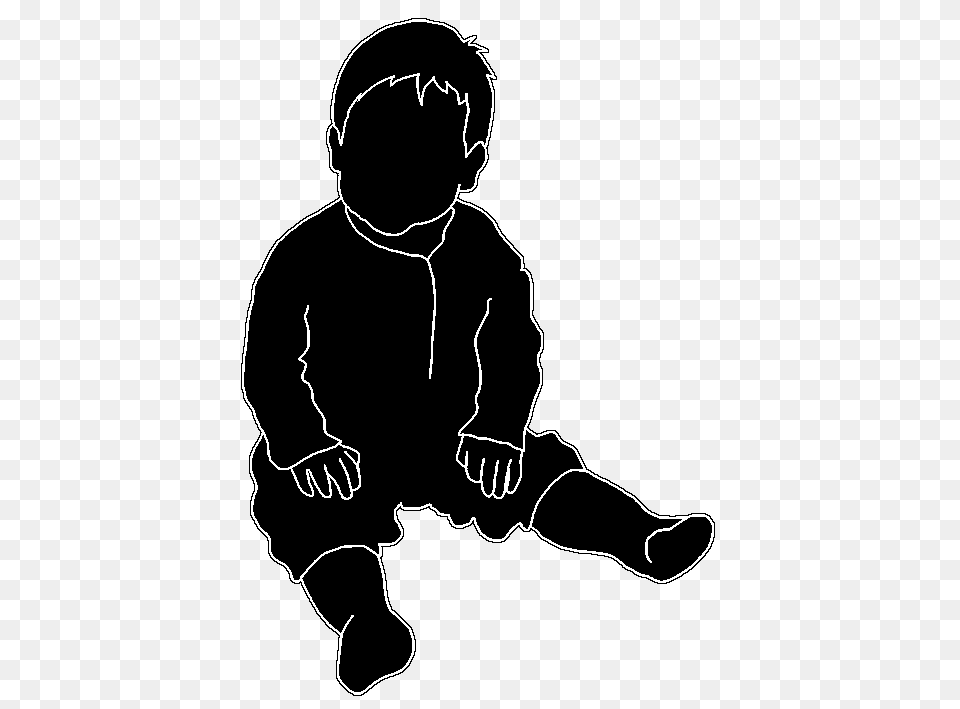 Beautiful Silhouettes Of Children, Silhouette, Stencil, Baby, Person Free Png