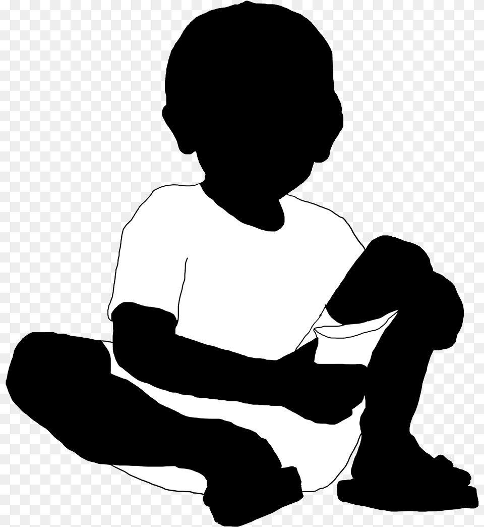 Beautiful Silhouettes Of Children, Clothing, Silhouette, T-shirt, Adult Free Png Download