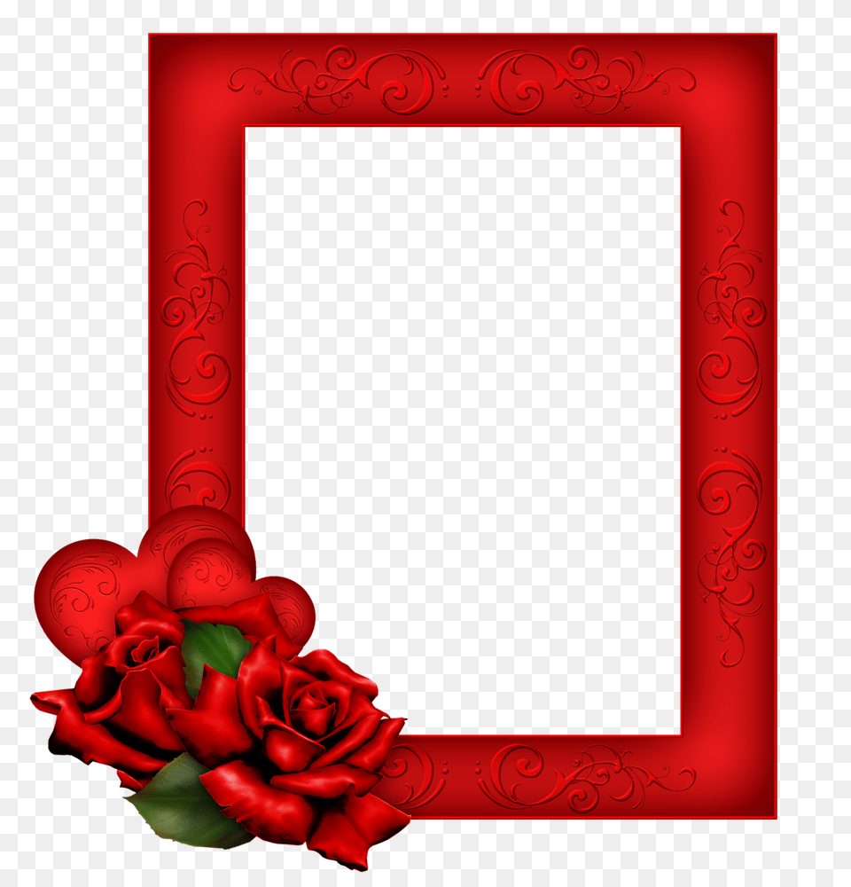 Beautiful Transparent Red Frame With Gallery, Flower, Plant, Rose Free Png Download