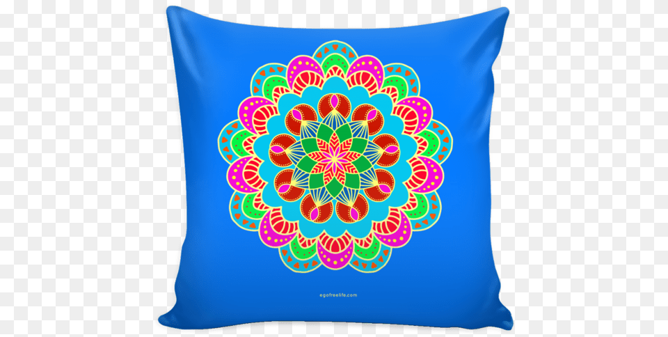 Beautiful Vibrant Mandala Design Pillow Cover Throw Pillow, Cushion, Home Decor, Pattern Free Png Download