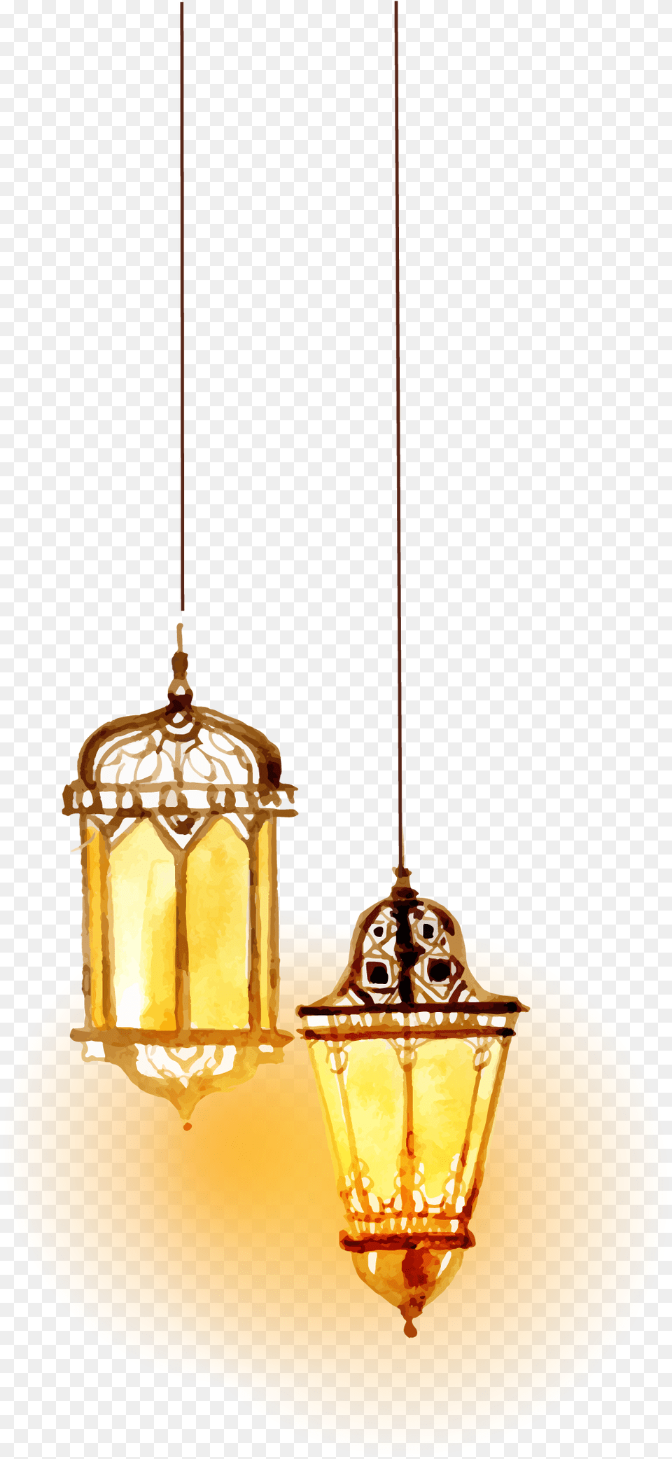 Beautiful Watercolor Islamic Vector Lighting Islam Lamps, Chandelier, Lamp, Light Fixture Png