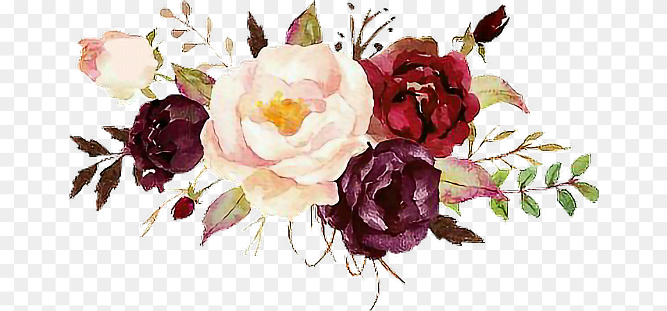 Beautiful Watercolor Lovewatercolors Flowers Flores Burgundy Watercolor Flowers, Art, Pattern, Graphics, Floral Design Free Png Download