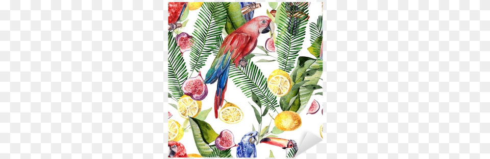 Beautiful Watercolor Seamless Tropical Jungle Floral Watercolor Painting, Animal, Bird, Citrus Fruit, Food Free Transparent Png