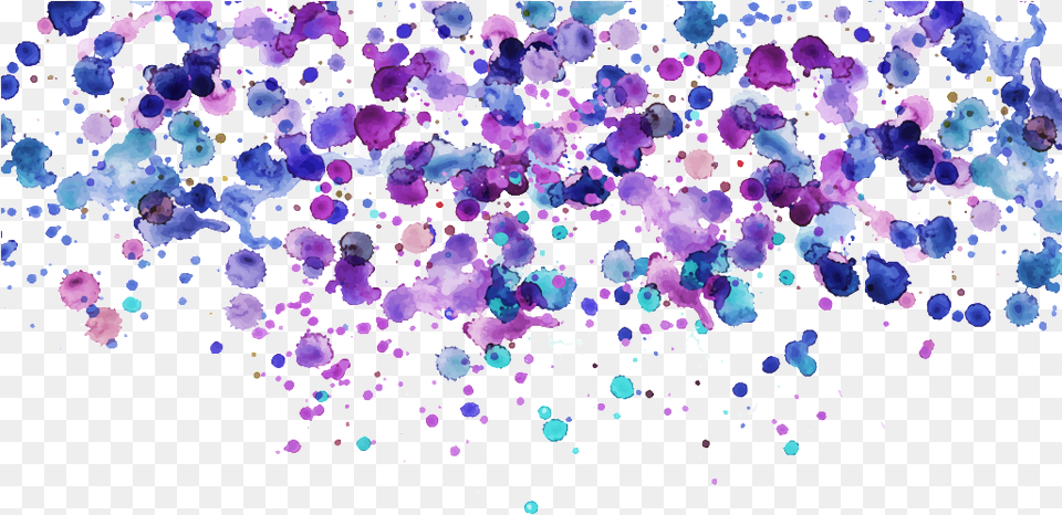 Beautiful Watercolor Watercolor Background, Purple, Paper, Confetti, Plant Free Png