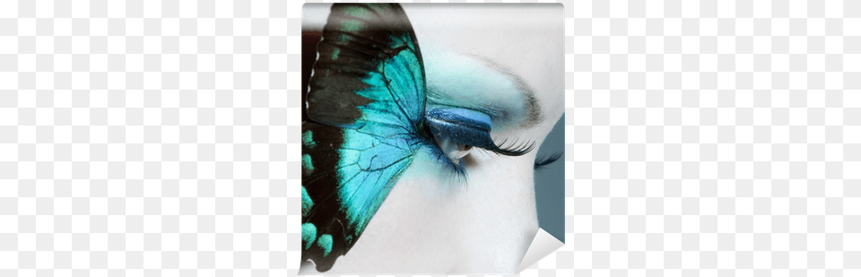 Beautiful Woman Eye Close Up With Butterfly Wings Wall Soul Kissing Michelle Schaper, Adult, Female, Person, Head Free Png Download