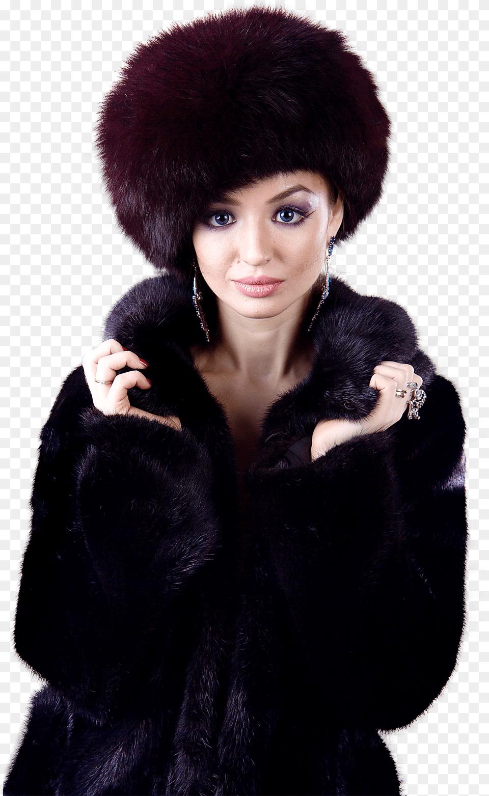 Beautiful Woman In Winter Clothes Fur Clothing, Adult, Person, Female, Coat Free Transparent Png