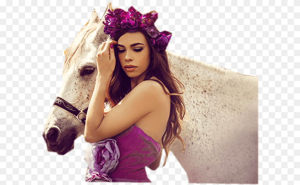Beautiful Women With Horses Tubes Photo Shoot, Flower Bouquet, Flower Arrangement, Flower, Finger Png