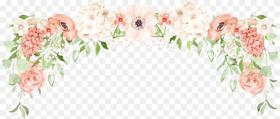 Beautiful Wreath Cartoon Peach Watercolor Floral, Art, Floral Design, Graphics, Pattern Png Image