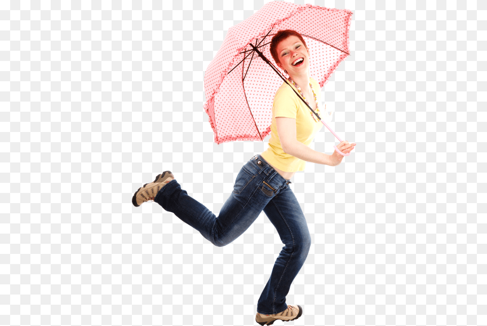 Beautiful Young Woman With Umbrella Image Girl With Umbrella, Pants, Clothing, Teen, Female Free Png Download