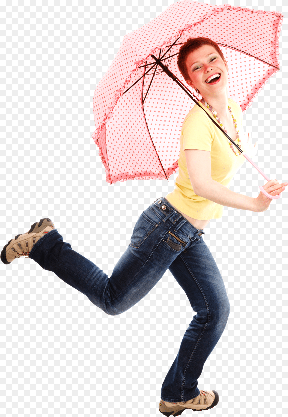 Beautiful Young Woman With Umbrella Image Young Woman With Umbrella Clipart, Clothing, Pants, Canopy, Jeans Free Transparent Png