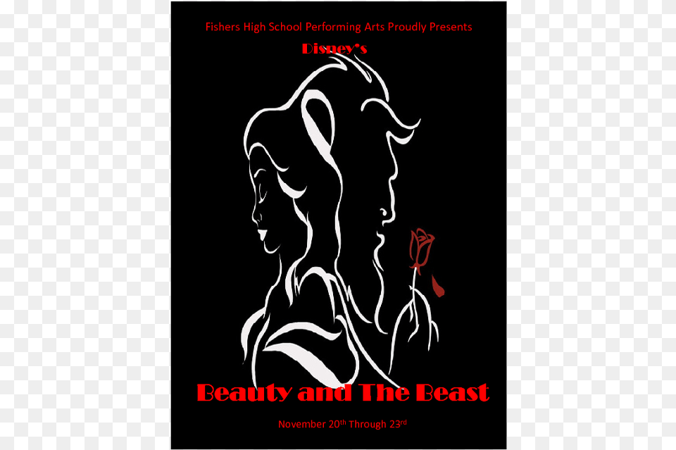 Beauty And The Beast At Fishers High School Poster, Book, Publication, Advertisement, Stencil Png Image
