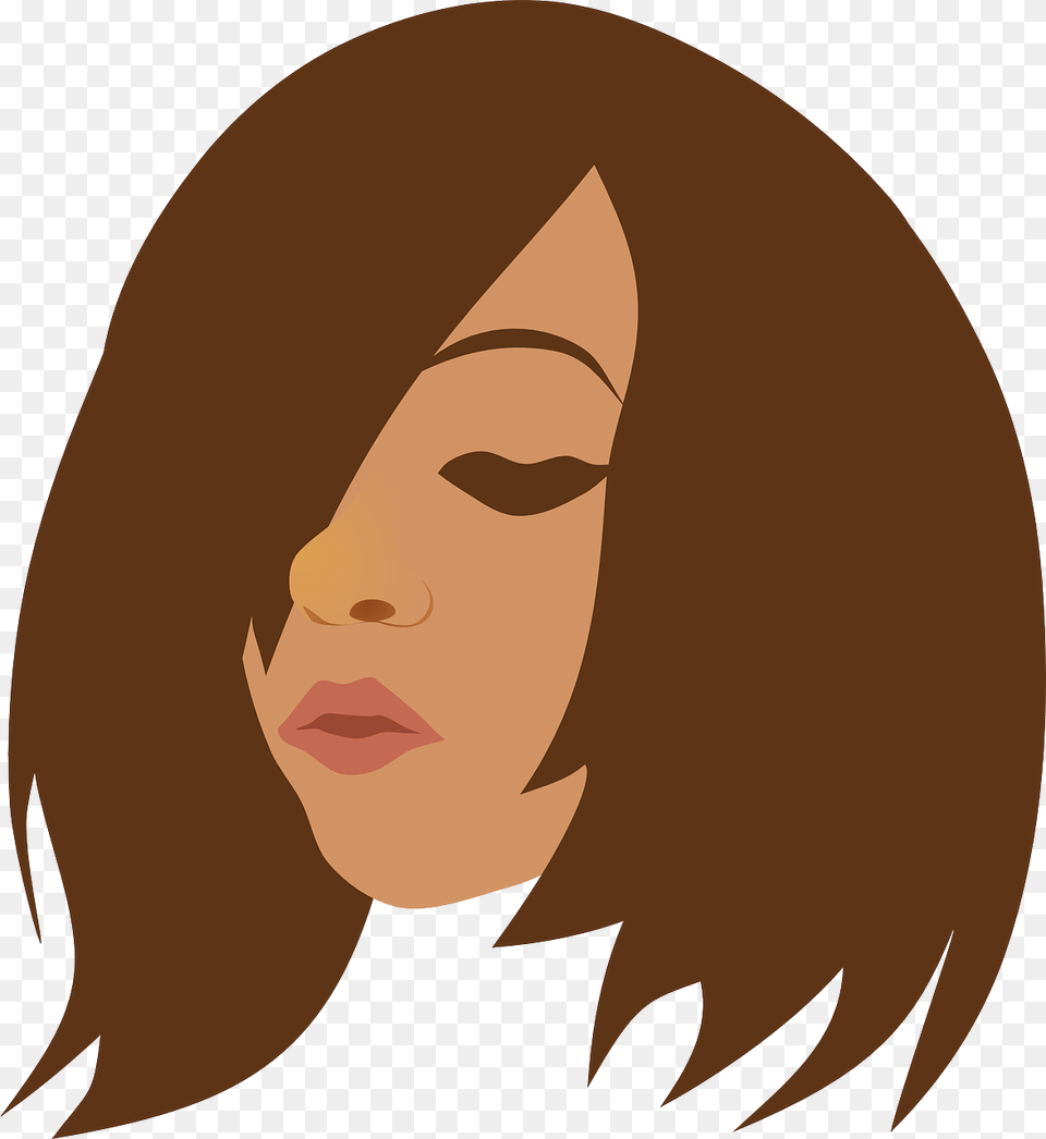 Beauty Brunette Face Picture Emo Girl Clip Art, Head, Person, Adult, Female Free Transparent Png