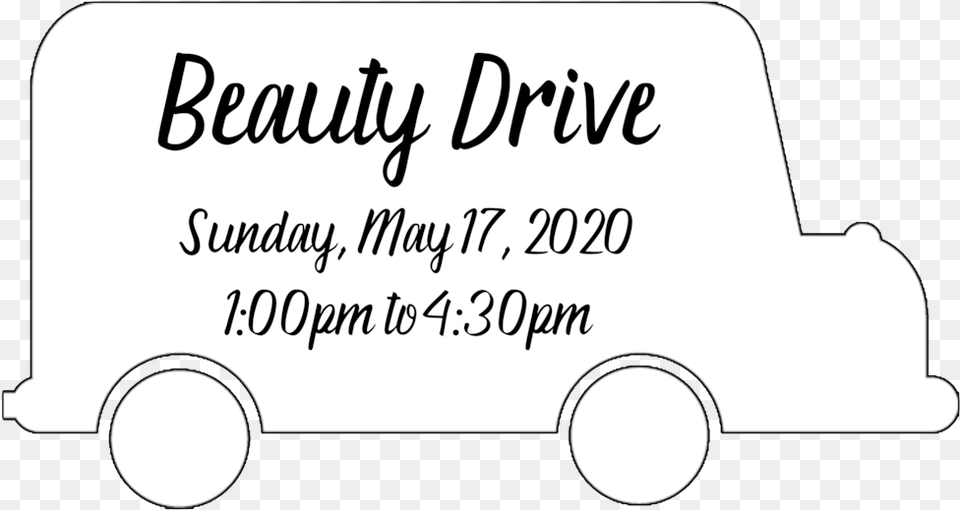 Beauty Bus Foundation Beauty Drive May 17 2020 Line Art, Text, Moving Van, Transportation, Van Png
