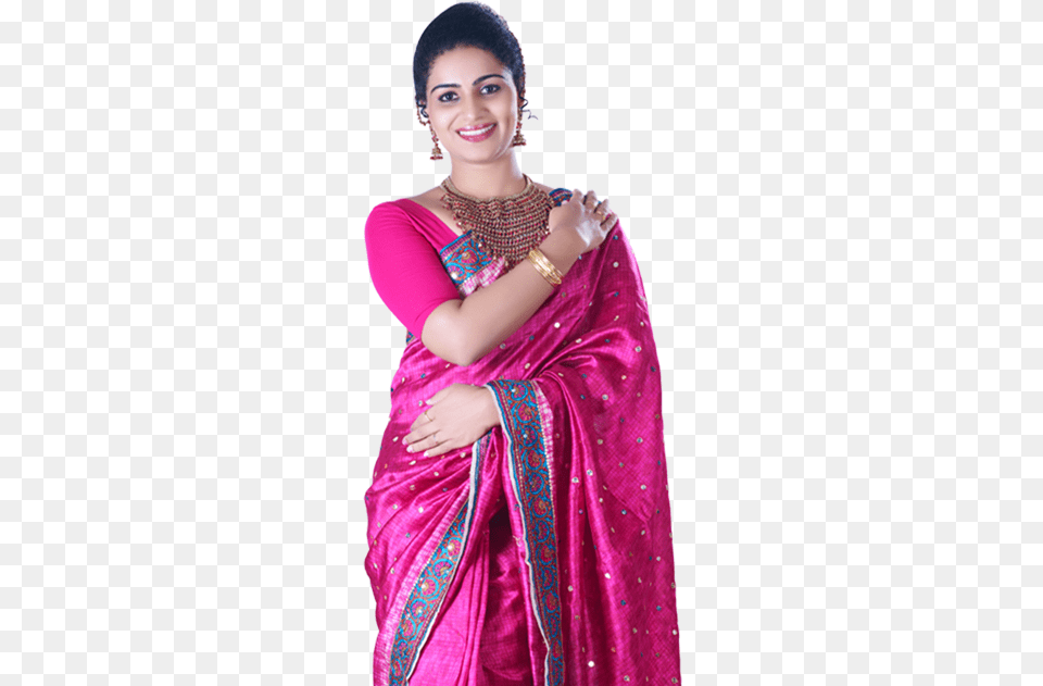 Beauty Parlour Girl With Saree, Woman, Adult, Female, Person Png Image