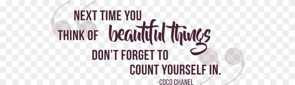 Beauty Quote Coco Chanel Beautiful Things Calligraphy, Purple, Text Free Png Download