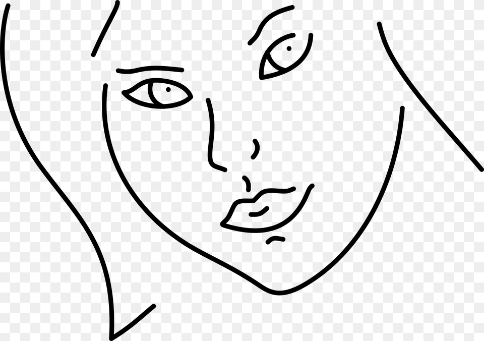 Beauty Scetch Clip Arts Face Doodle, Gray Png Image