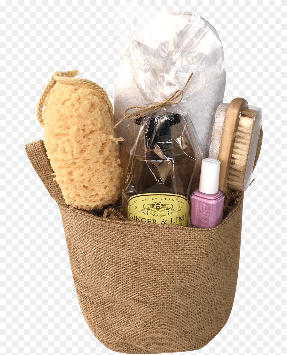 Beauty Spa In A Tote Spa Gift Baskets Transparent, Bag, Bread, Food, Brush Free Png